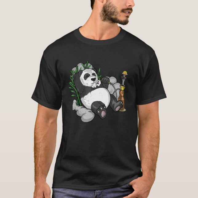 Camiseta Panda Arabe Hookah Nargileh Shisha Panda Bear (Frente)