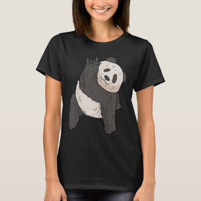 Camiseta Panda Asl Gesto de Mão Surda Audição Perda Consciê (Frente)