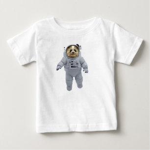 Camiseta Panda Astronauta Flutuando na Estação Espacial