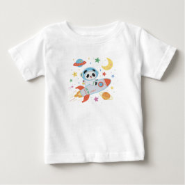 Camiseta Panda Astronauta laranja e azul