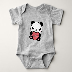 Camiseta Panda Baby com coração