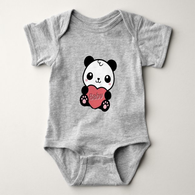 Camiseta Panda Baby com coração (Frente)