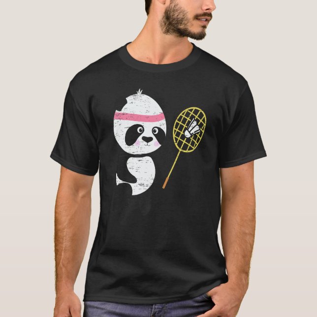 Camiseta Panda Badminton Shuttlecock Smash Athlete Player C (Frente)