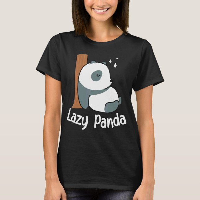 Camiseta Panda Bamboo Panda Cute Urso Panda preguiçoso (Frente)