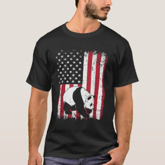 Camiseta Panda Bear Animal American Flag