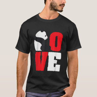 Camiseta Panda Bear Black E White Panda Love