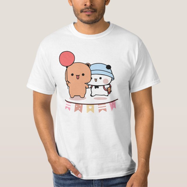 Camiseta PANDA BEAR, bubu e abraços dudu amam balão (Frente)