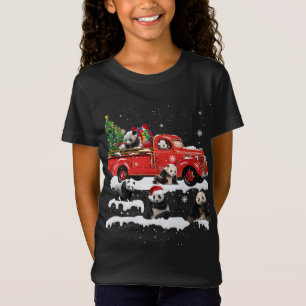 Camiseta Panda Bear Caminhão Vermelho Feliz Natal X-mas