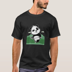 Camiseta de panda para crianças, camisa simples de desenho animado