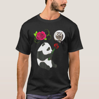 Camiseta Panda Bear Owl Amava Rosa