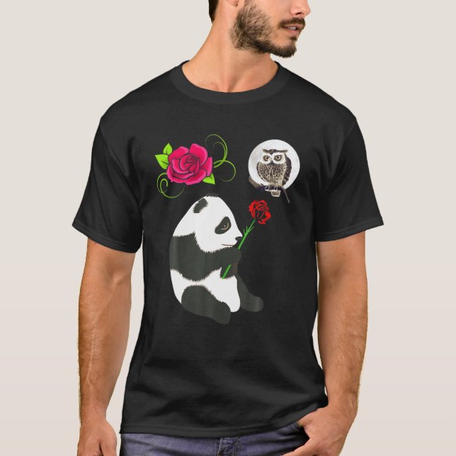 Camiseta Panda Bear Owl Amava Rosa (Frente)