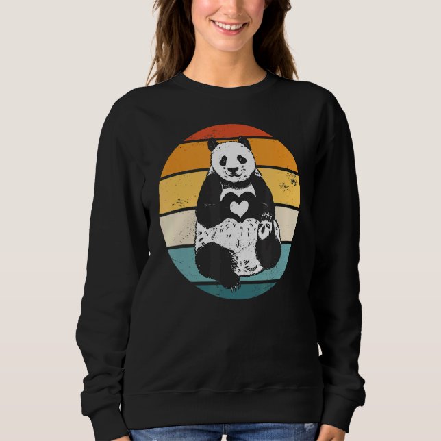 Camiseta Panda Bear Pandas Animal Retro Sunset 1 (Frente)