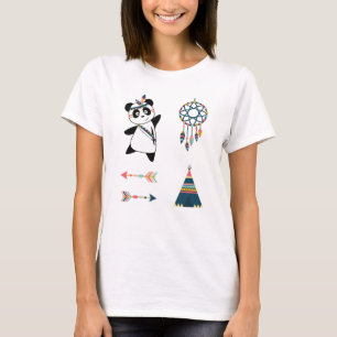 Camiseta Panda Bear Sticker Set Teepee