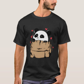 Camiseta Panda Bear With He In Cardboard Box