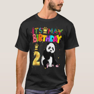 Camiseta Panda Birthday Boy Party Animal 2º Aniversário Pan