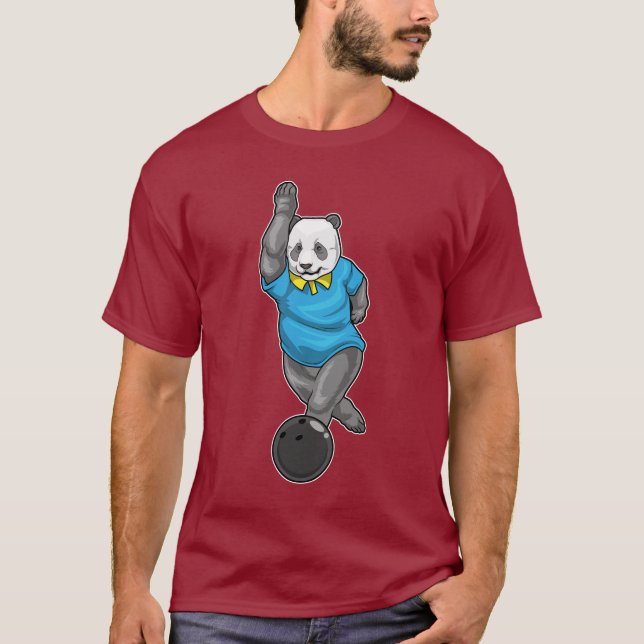 Camiseta Panda Boliche Bola de boliche (Frente)