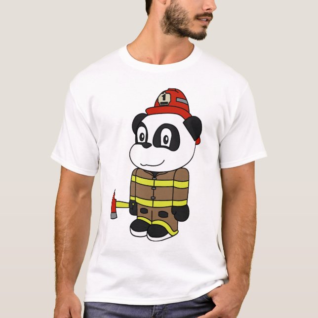 Camiseta Panda - bombeiro (Frente)