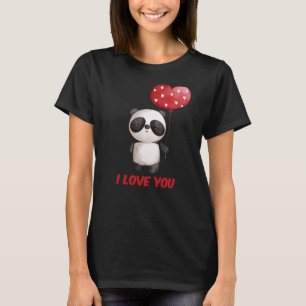 Camiseta Panda Bonita Com Coração Eu Te Amo Presente Na