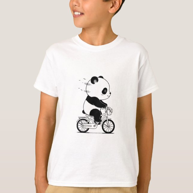 Camiseta Panda bonita de bicicleta (Frente)