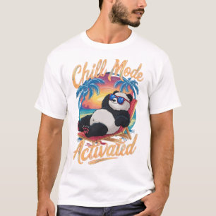 Camiseta Panda bonita no modo chill Verão