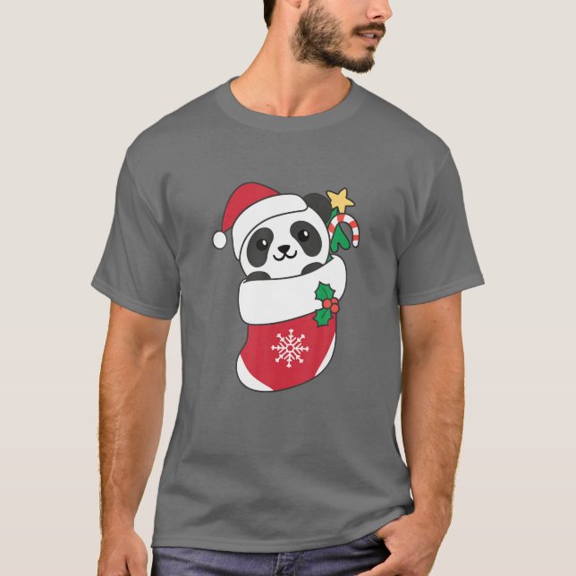 Camiseta Panda Bonita Para O Panda De Natal (Frente)