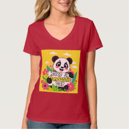 Camiseta Panda Bonita "Tenha Um Dia Pandástico"