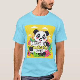 Camiseta Panda Bonita "Tenha Um Dia Pandástico"
