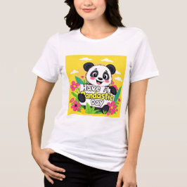 Camiseta Panda Bonita "Tenha Um Dia Pandástico"