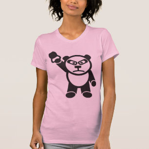 Camiseta Panda bonito - ato de agarrar de Bell da chaleira