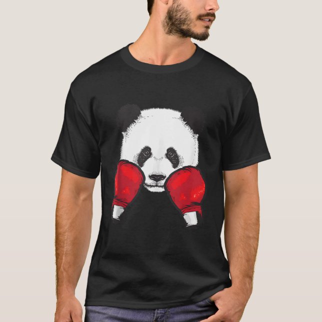 Camiseta Panda Boxando Luvas Animais Ventilador Boxer (Frente)