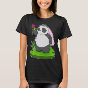 Camiseta Panda Bride Rosa Wedding