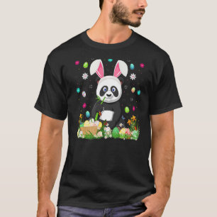Camiseta Panda Bunny Easter Ovo Engraçado Páscoa Panda Domi