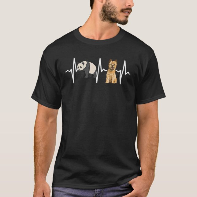 Camiseta Panda Cairn Terrier Heartbeat Dog (Frente)