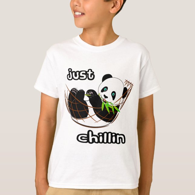 Camiseta Panda Chillin White Boys preguiçosa (Frente)