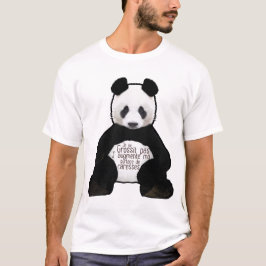 Camiseta panda citation grossit pas augmente caresse surfac