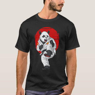 Camiseta Panda Clássico Chute de Caratê Kickboxing Kung Fu 