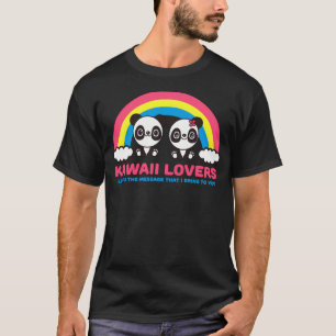 Camiseta Panda com arco-íris