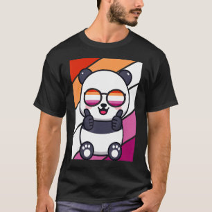 Camiseta Panda com Bandeira LGBTQ Orgulhosa Ally