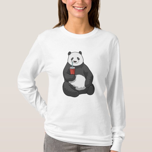 Camiseta Panda com Bebida (Frente)