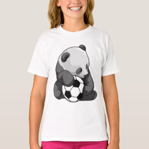 Camiseta Panda com bola de futebol