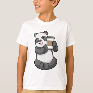 Camiseta Panda com café para ir