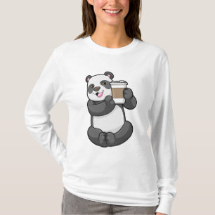 Camiseta Panda com café para ir