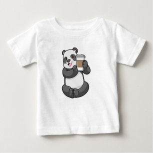 Camiseta Panda com café para ir