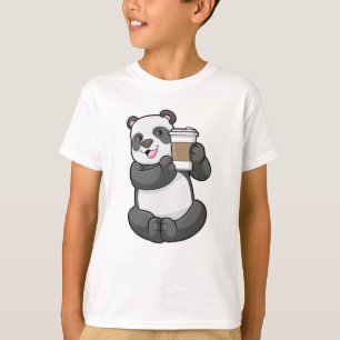 Camiseta Panda com café para ir