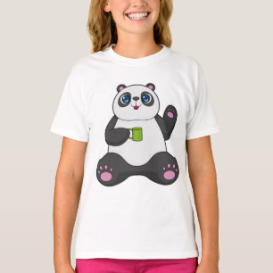 Camiseta Panda com caneca de café