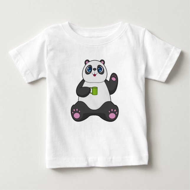 Camiseta Panda com caneca de café (Frente)