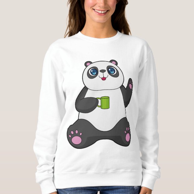 Camiseta Panda com caneca de café (Frente)