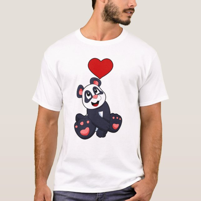 Camiseta Panda com Coração (Frente)