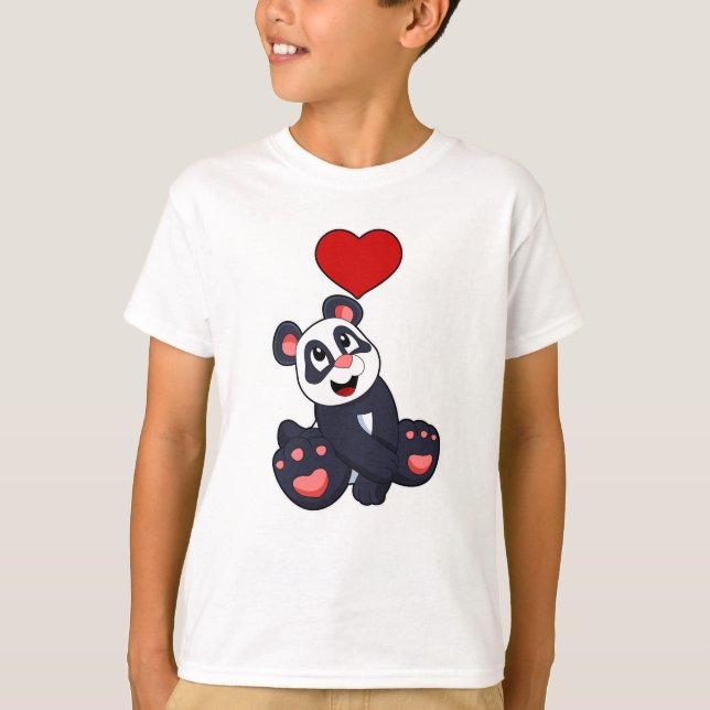 Camiseta Panda com Coração (Frente)