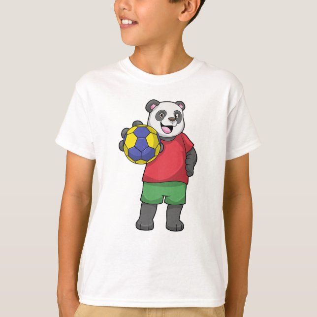 Camiseta Panda com Esportes de Handebol (Frente)